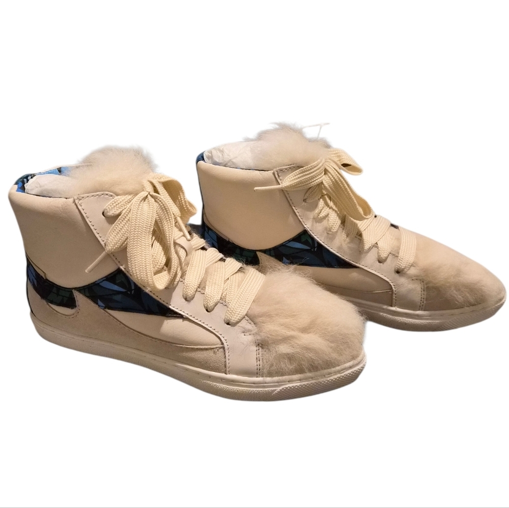 Coach C203 Chalk Suede High-Top Sneakers 6.5 - New In Box - Picture 3 of 7